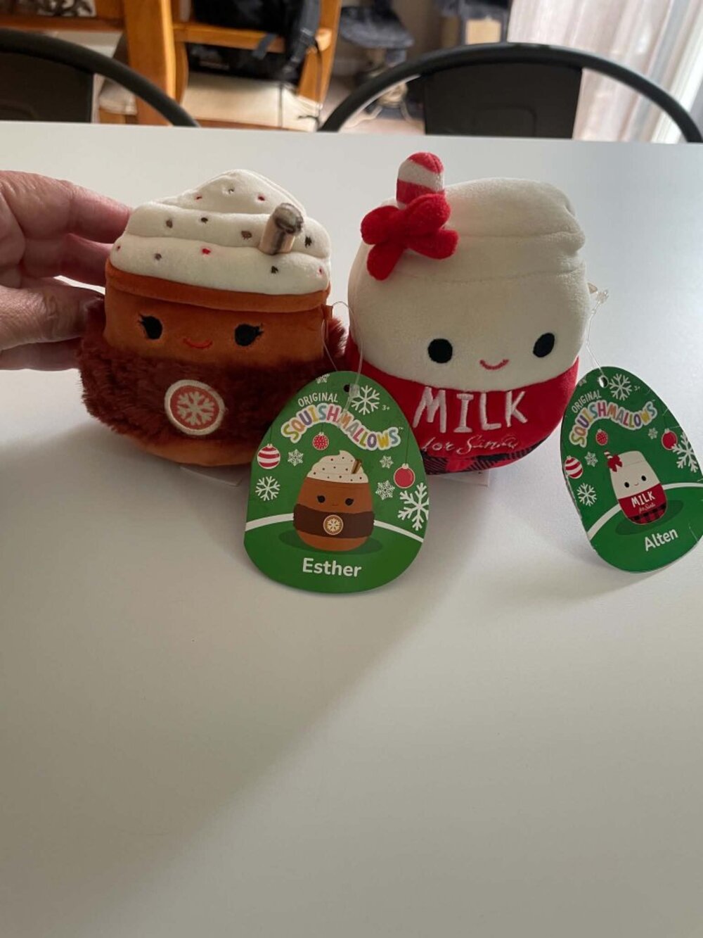 Mini Holiday Squishmallows Milk for Santa Alten and Hot Chocolate Esther Christm